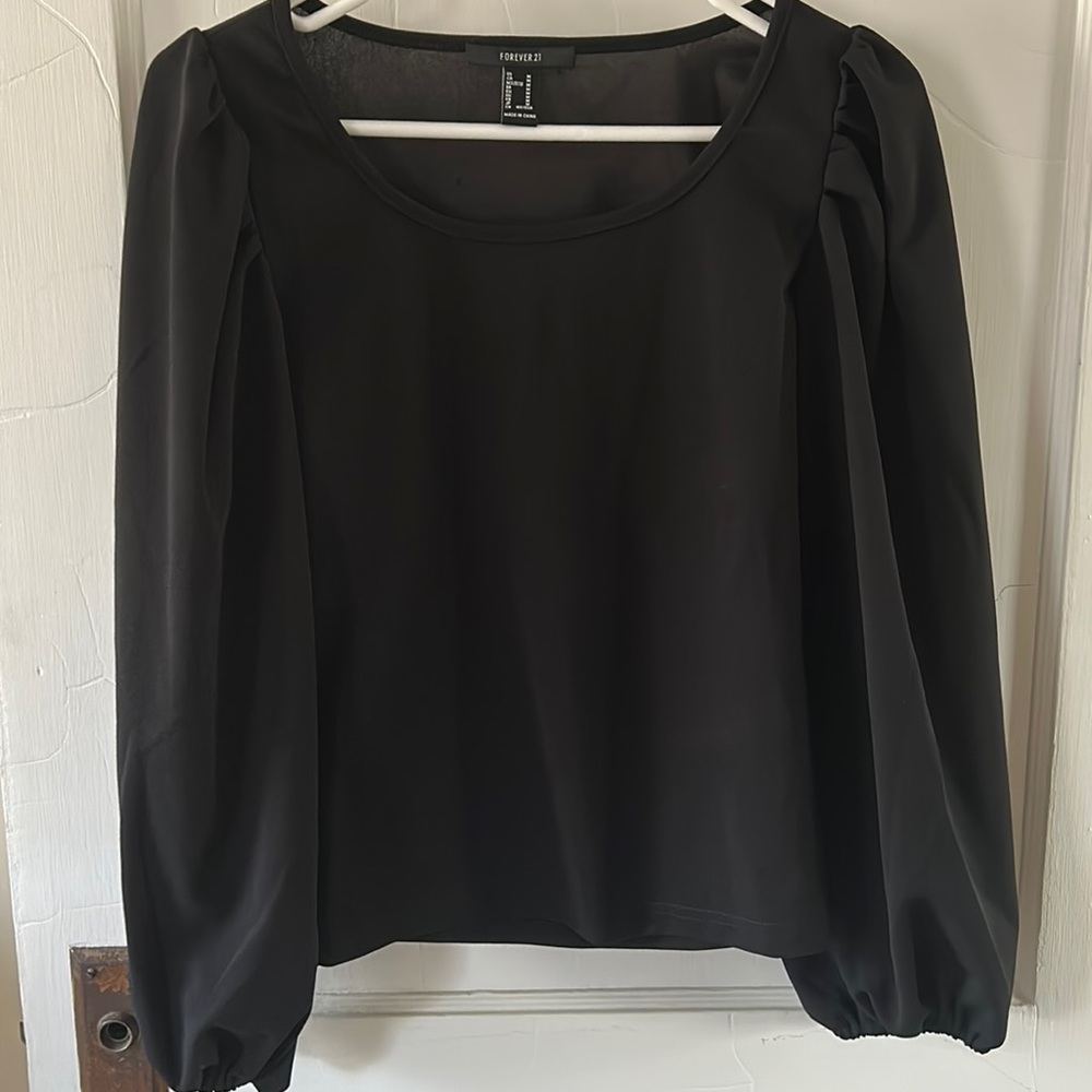 Black long sleeve blouse size M